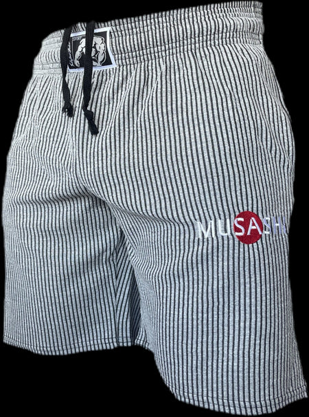 Спортни къси панталони - Сиви райе / Training Shorts - Grey - L