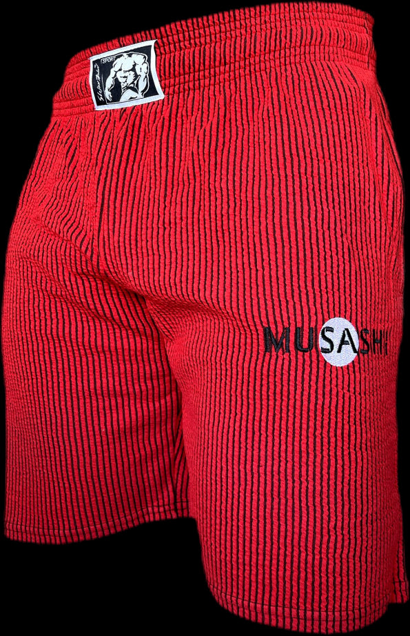 Спортни къси панталони - Червени райе / Training Shorts - Red - L
