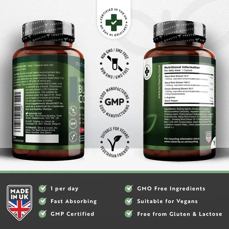 Black Maca Root Complex 5000mg /180 капсули, 180 дни/ Корен от черна мака Nutravita