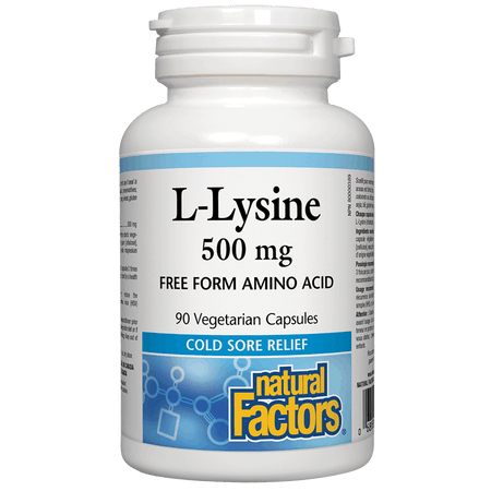 NATURAL FACTORS L-LYSINE 500mg/Л-Лизин 500 mg x 90 caps