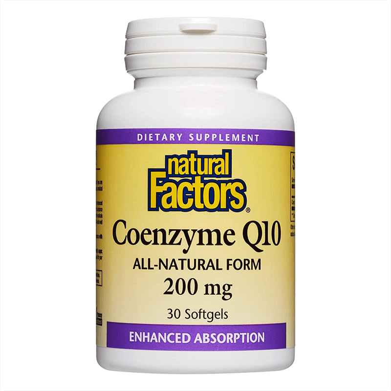 Coenzyme Q10 All-Natural Form - Коензим Q10 (Антиоксидант и кардиопротектор), 200 mg, 30 софтгел капсули Natural Factors