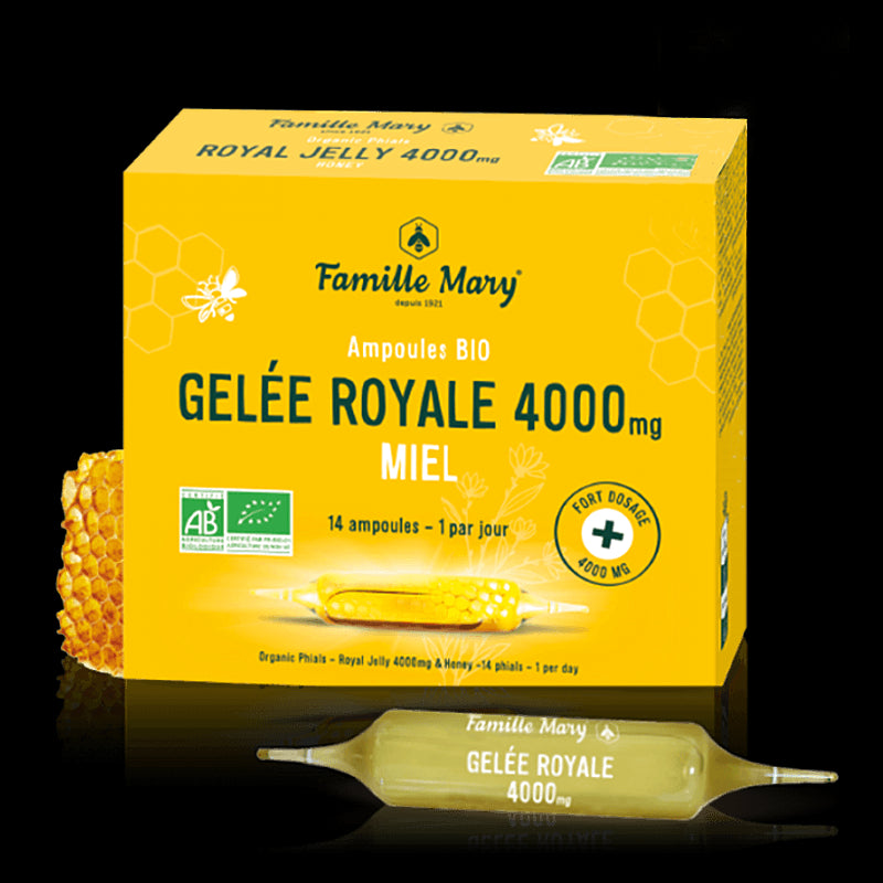 Имунитет и енергия - Пчелно млечице 4000 mg + пчелен цветен мед, 14 ампули за пиене x 15 ml БИО