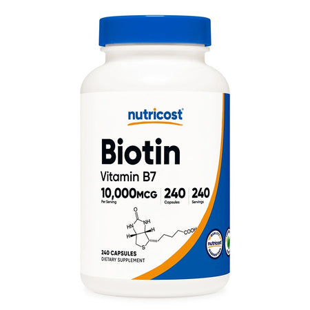 Коса и кожа - Биотин (Витамин В7), 10000 µg х 240 капсули