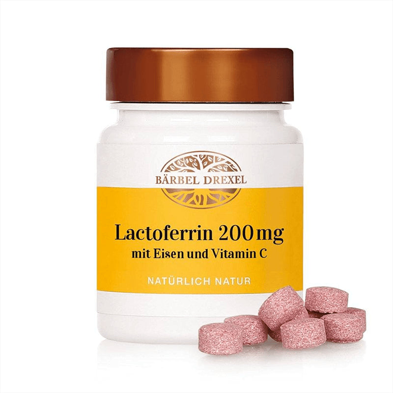Лактоферин + желязо и витамин С от шипка - Имуноукрепваща, противоанемична и тонизираща формула, 60 таблетки за смучене