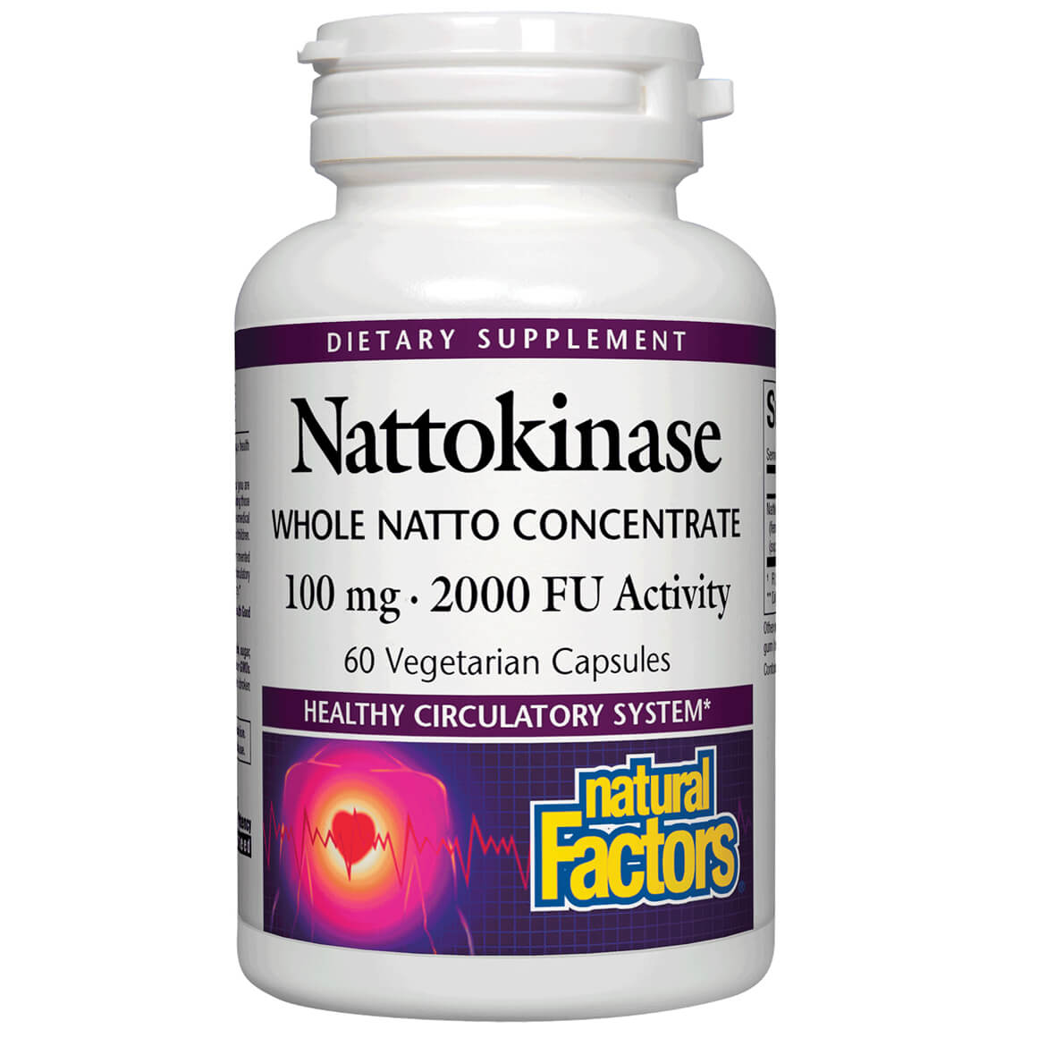 Сърдечно-съдово здраве - Натокиназа Nattokinase Natto Concentrate 2000 FU Activity, 60 капсули Natural Factors