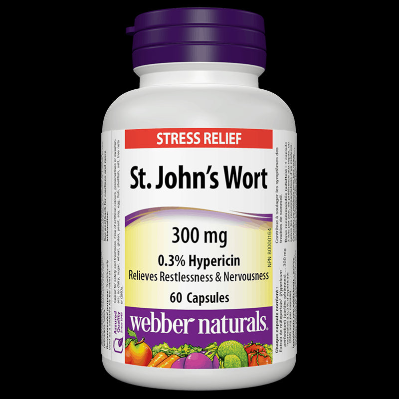 St. Johns Wort / Жълт кантарион, 300 mg, 60 капсули Webber Naturals