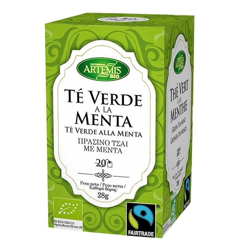 Зелен чай с мента, БИО, 20 филтърни пакетчета