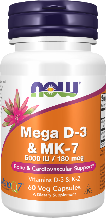 Mega Vitamin D-3 5000 IU + MK-7 K-2 180 mcg