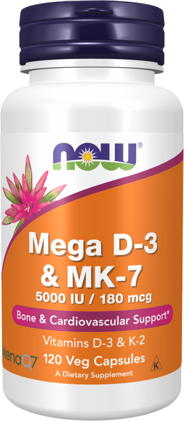 Mega Vitamin D-3 5000 IU + MK-7 K-2 180 mcg - 