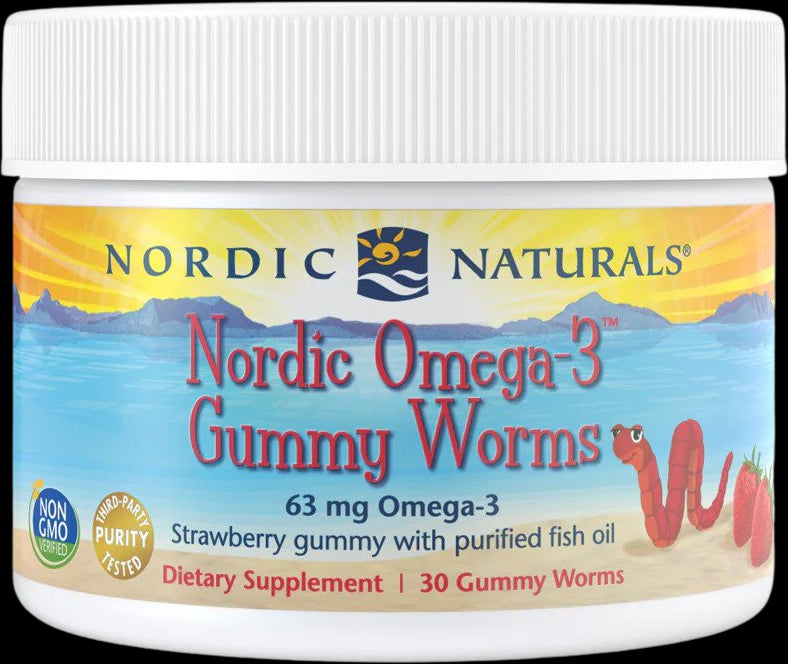 Nordic Omega-3 Gummy Worms 63 mg - Ягода