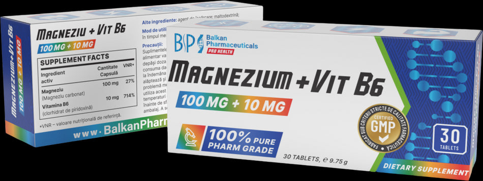 Magnesium 100 mg + Vitamin B6 10 mg - BadiZdrav.BG