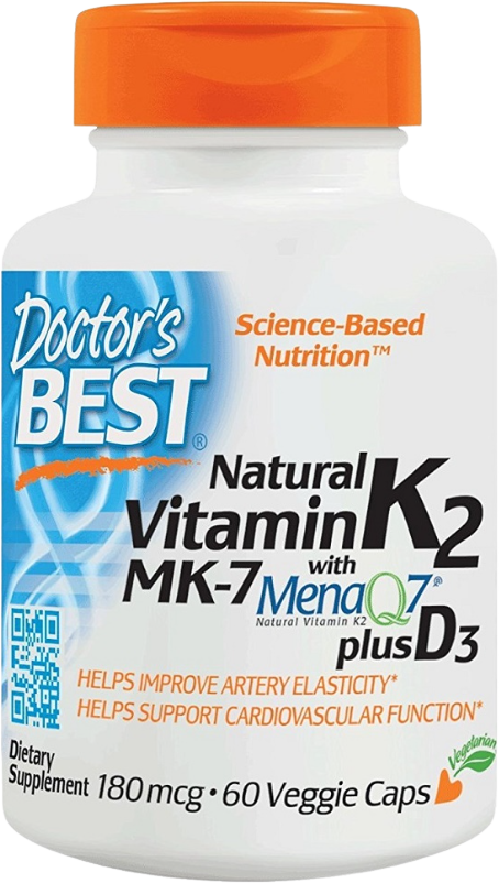 BEST Natural Vitamin K2 MK-7 180 mcg | Plus D-3 - 