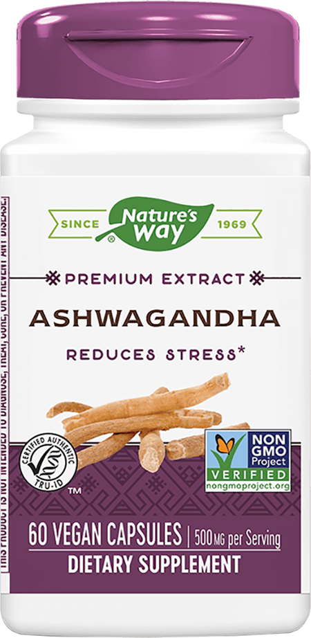 Nature's Way Ashwagandha Ашваганда при стрес, напрежение и умора 500 мг х 60 V капсули