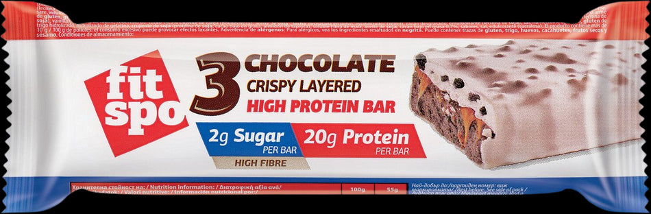 3 Chocolate Crispy Layered / High Protein Bar