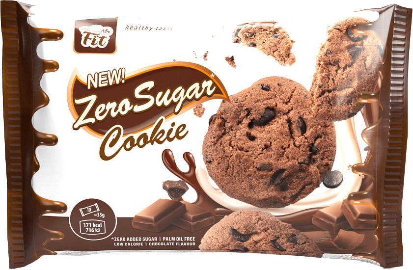 Zero Sugar Cookie | Low Calorie ~ Palm Oil Free - Шоколад с парченца