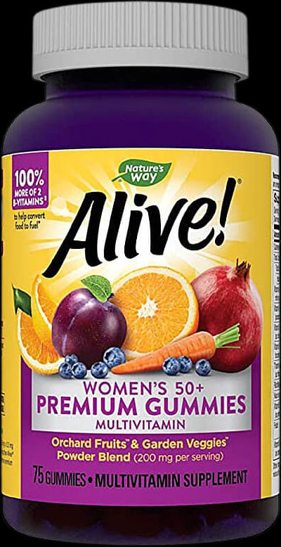 Премиум мултивитамини за жени 50+ Алайв - Alive! Women’s 50+ Premium Gummies Multivitamin, 75 желирани таблетки- BadiZdrav.BG