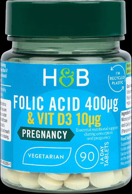 Folic Acid 400 mcg |  With Vit D3 10 mcg - BadiZdrav.BG