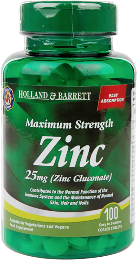 Zinc Gluconate 25 mg / Maximum Strength