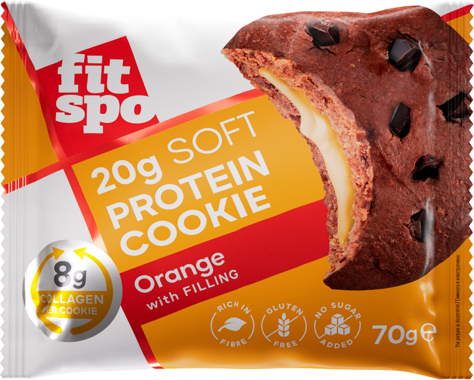 Soft Protein Cookie | with 8g Collagen &amp; No Added Sugar - Портокал