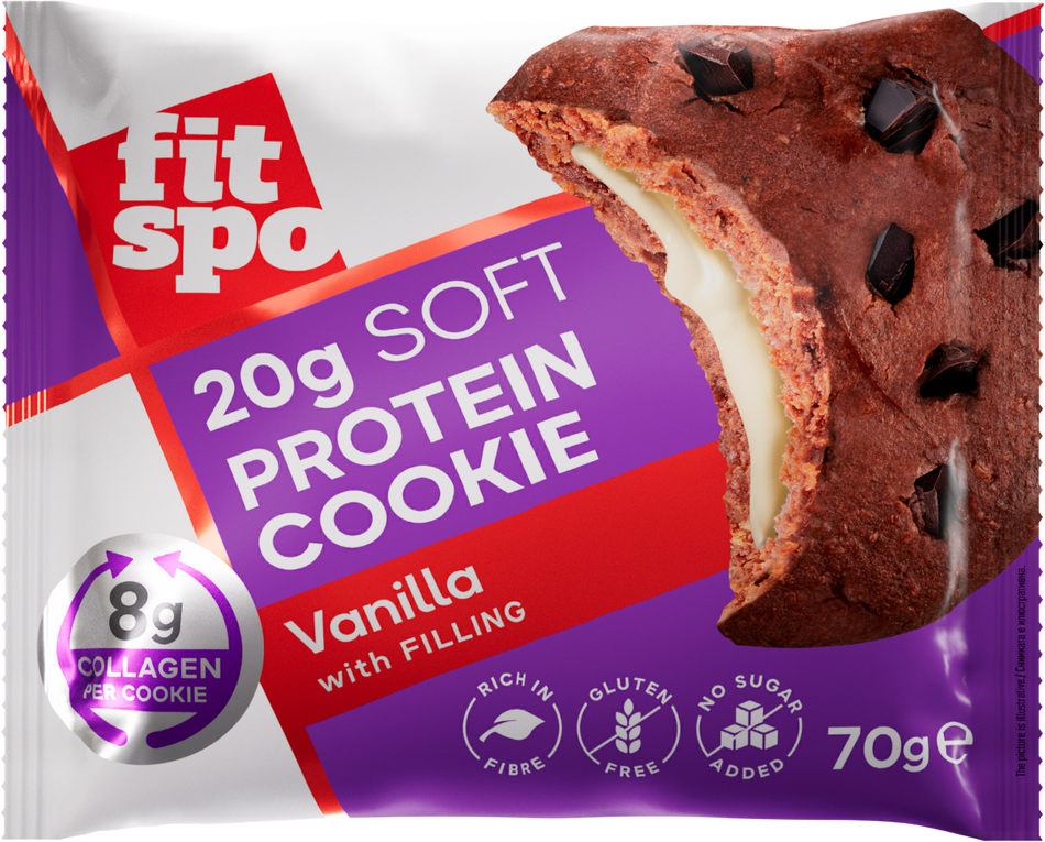 Soft Protein Cookie | with 8g Collagen &amp; No Added Sugar - Ванилия