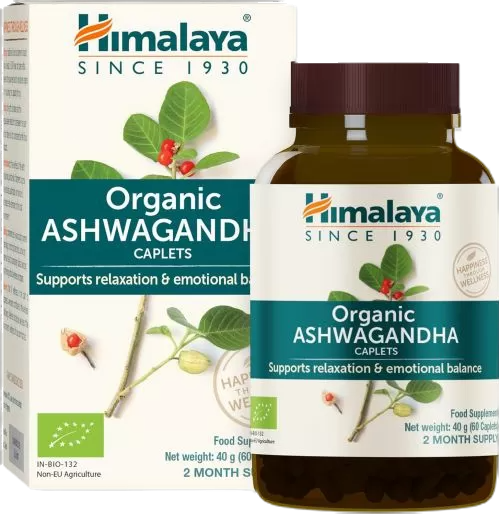 Organic Ashwagandha Caplets | Supports Relaxation &amp; Emotional Balance - 