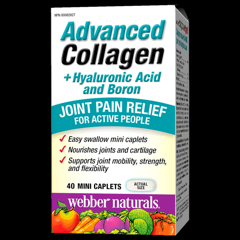 Advanced Collagen+Hyaluronic Acid and Boron/ Колаген + Хиалуронова киселина и Бор х 40 мини каплети Webber Naturals - BadiZdrav.BG