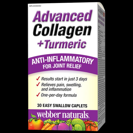 Advanced Collagen + Turmeric / Колаген и куркума за здравето на ставите, 30 мини каплети Webber Naturals - BadiZdrav.BG