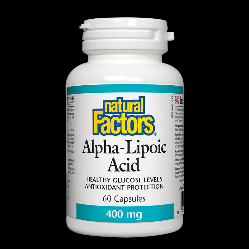 Alpha-Lipoic Acid/ Алфа-липоева киселина 400 mg x 60 капсули Natural Factors - BadiZdrav.BG