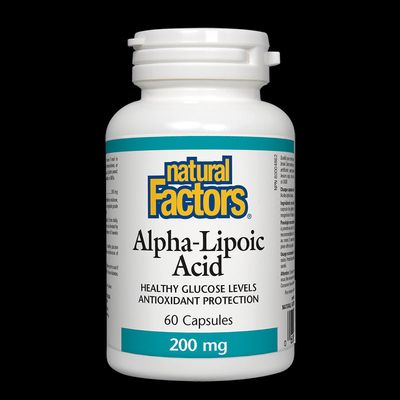 Alpha-Lipoic Acid/ Алфа-липоева киселина 200 mg x 60 капсули Natural Factors - BadiZdrav.BG