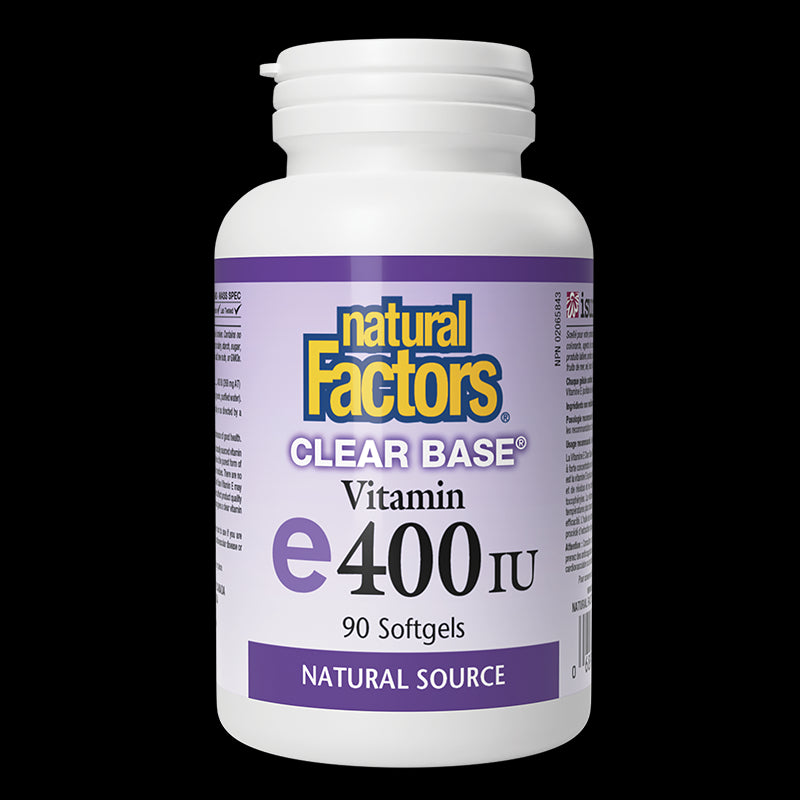 Антиоксидант - Витамин E Clear Base, 400 IU х 90 софтгел капсули Natural Factors - BadiZdrav.BG