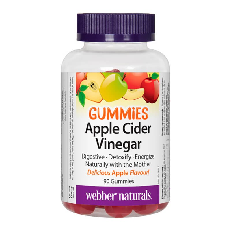 Apple Cider Vinegar Gummies - Ябълков оцет гъмис - Антиоксидантна защита и бърз метаболизъм, 90 желирани таблетки Webber Naturals - BadiZdrav.BG