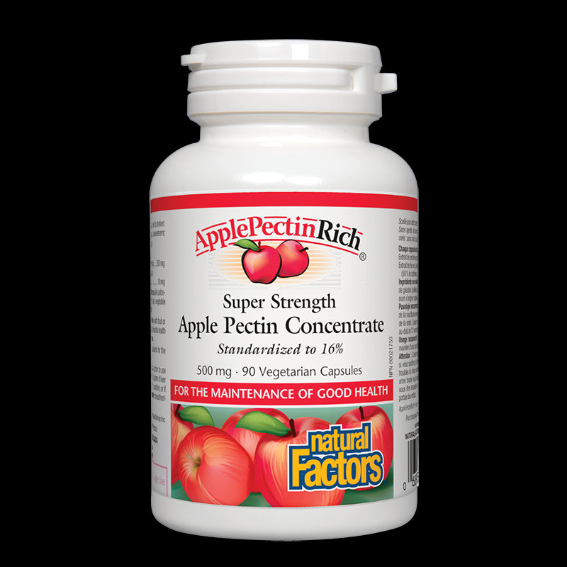 Apple Pectin Concentrate - Ябълков пектин супер концентрат, 500 mg, 90 капсули Natural Factors - BadiZdrav.BG