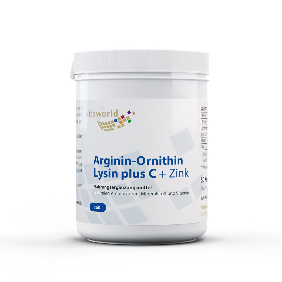 Arginin-Ornithin-Lysin + C + Zink / Аргинин-Орнитин-Лизин + Витамин C + Цинк, 60 капсули - BadiZdrav.BG