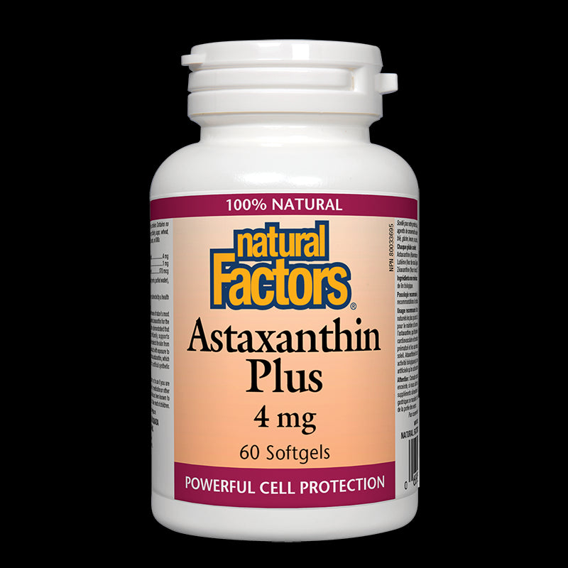 Astaxanthin Plus/ Астаксантин + Лутеин и Зеаксантин 4 mg х 60 софтгел капсули Natural Factors - BadiZdrav.BG