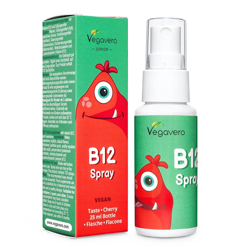 B12 Spray Junior - Витамин В12 за деца, Спрей за уста, 25 ml, 120 дози Vegavero - BadiZdrav.BG