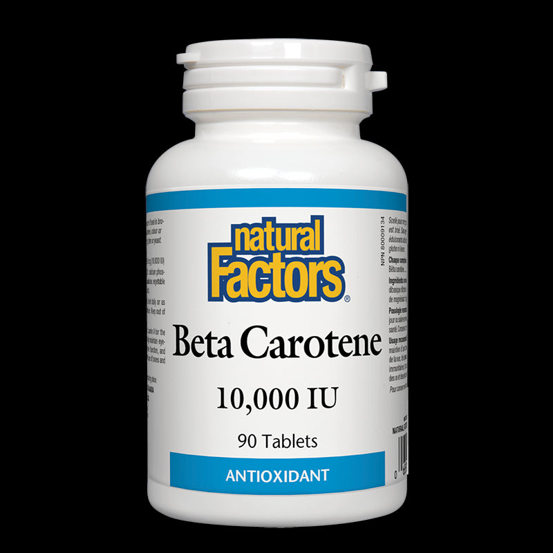 Beta Carotene - Бета Каротин 10 000 IU, 90 таблетки Natural Factors - BadiZdrav.BG