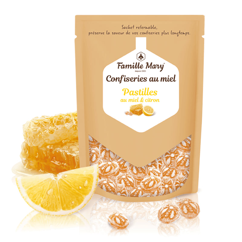 Билкови бонбони с мед и лимон за здраво гърло, 250 g