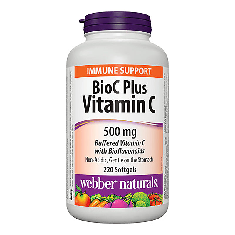 BioC Plus Vitamin C 500 mg - Витамин С 500 mg (буфериран) с Биофлавоноиди 60 mg, 220 софтгел капсули - BadiZdrav.BG