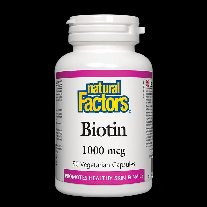 Biotin/ Биотин / Kоса, кожа, нокти, 90 капсули Natural Factors - BadiZdrav.BG