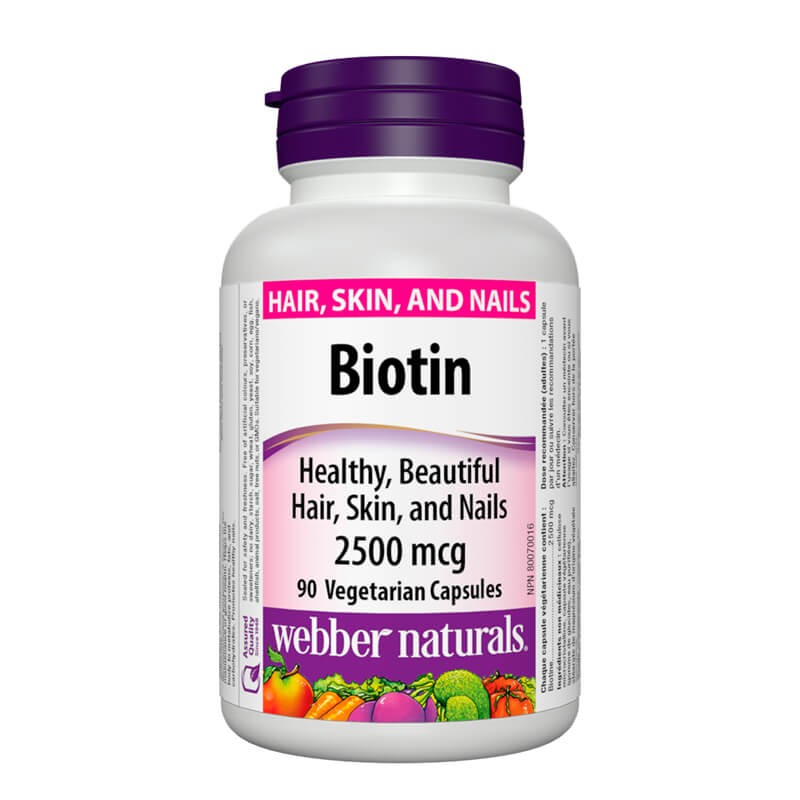Biotin / Биотин, 2500 µg, 90 капсули Webber Naturals - BadiZdrav.BG