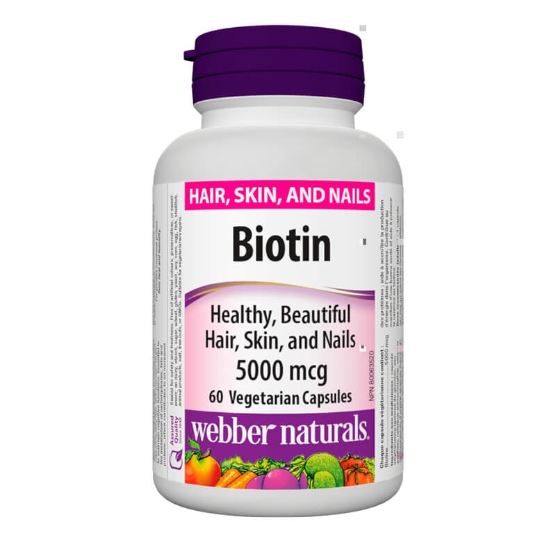 Biotin / Биотин, 5000 mcg, 60 капсули Webber Naturals - BadiZdrav.BG