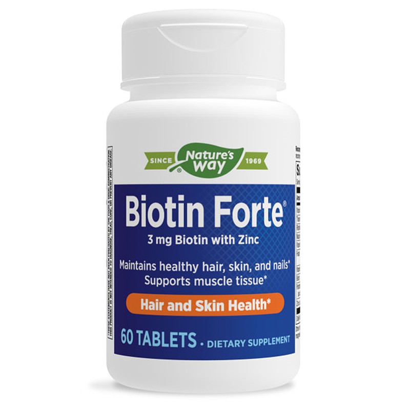 Biotin Forte® - Биотин форте® с цинк, 60 таблетки Nature’s Way - BadiZdrav.BG