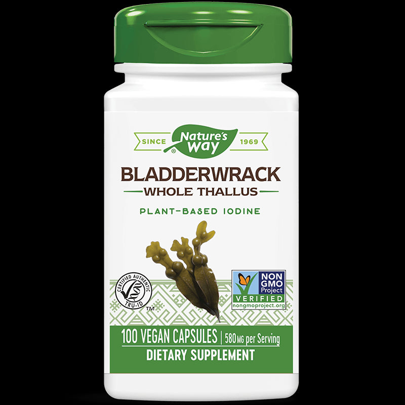 Bladderwrack Whole Thallus/ Кафяви водорасли/ Фукус 580 mg х 100 капсули Nature’s Way - BadiZdrav.BG