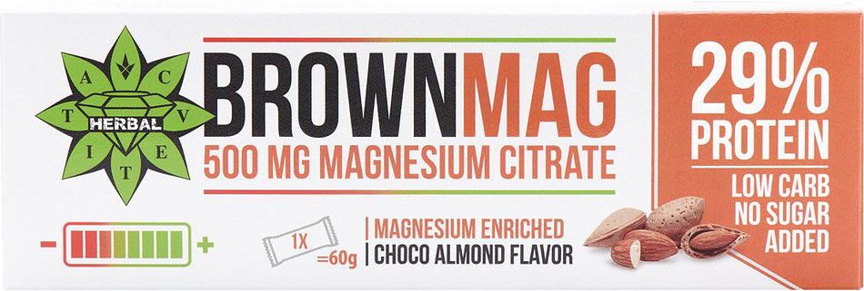 BrownMag - Magnesium Enriched Protein Bars - Almond