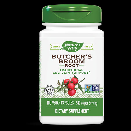 Butcher`s Broom Root - Бодлив залист (корен) - Рускус - За кръвообращението и венозните съдове470 mg, 100 капсули Nature’s Way - BadiZdrav.BG