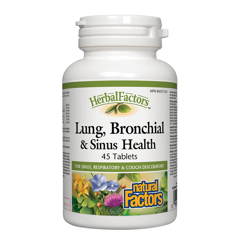 Lung, Bronchial and Sinus Health/ Бял дроб, бронхи и синуси х 45 таблетки Natural Factors - BadiZdrav.BG