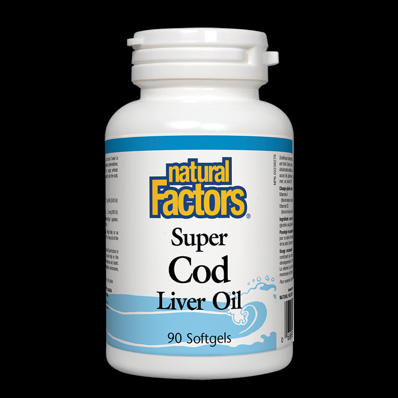 Super Cod Liver Oil/ Черен дроб на треска (масло) 1100 mg х 90 софтгел капсули Natural Factors - BadiZdrav.BG