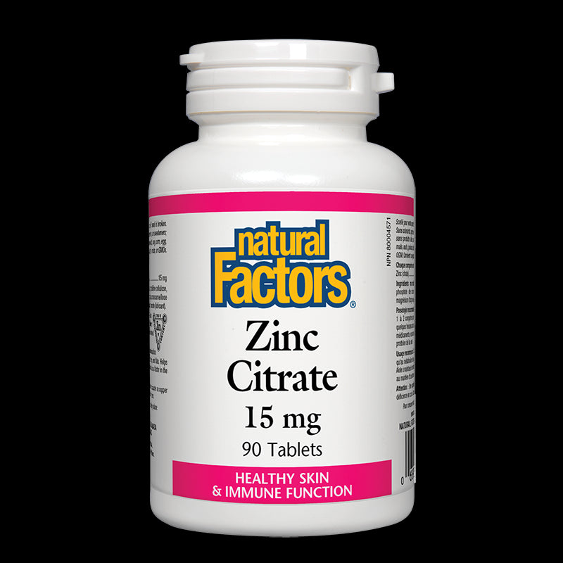 Zinc Citrate/ Цинк (цитрат) 15 mg x 90 таблетки Natural Factors - BadiZdrav.BG