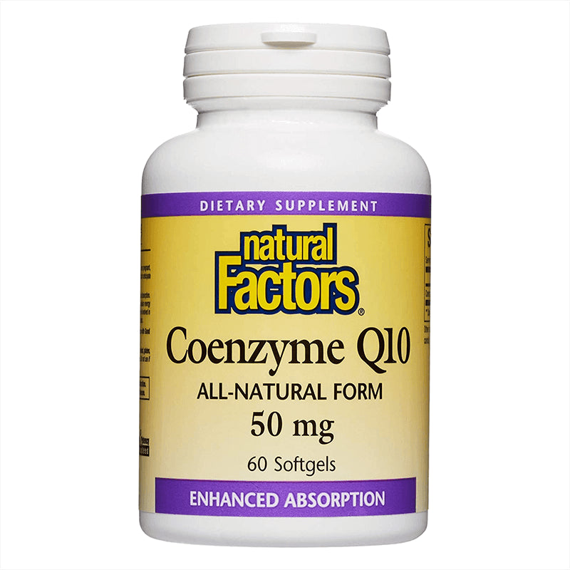 Coenzyme Q10 All-Natural Form - Коензим Q10 (Антиоксидант и кардиопротектор), 50 mg, 60 софтгел капсули Natural Factors - BadiZdrav.BG