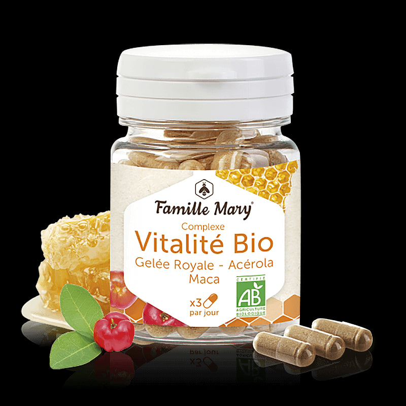 Жизненост и енергия - Био витален комплекс с мака, пчелно млечице и ацерола - Complexe vitalite Bio, 60 капсули